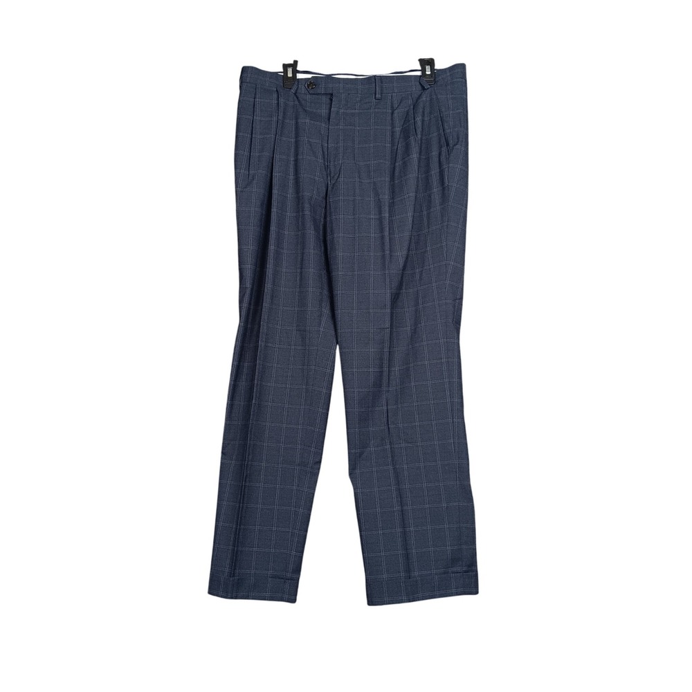 Ralph Lauren Men's Blue Plaid Dress Pants 36x30 Career‎ Casual